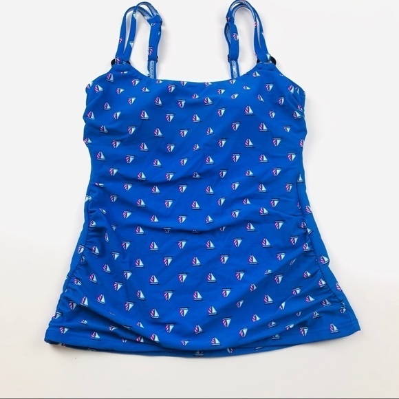 Craft & Barrel Sail boat print Tankini Top - Picture 1 of 8